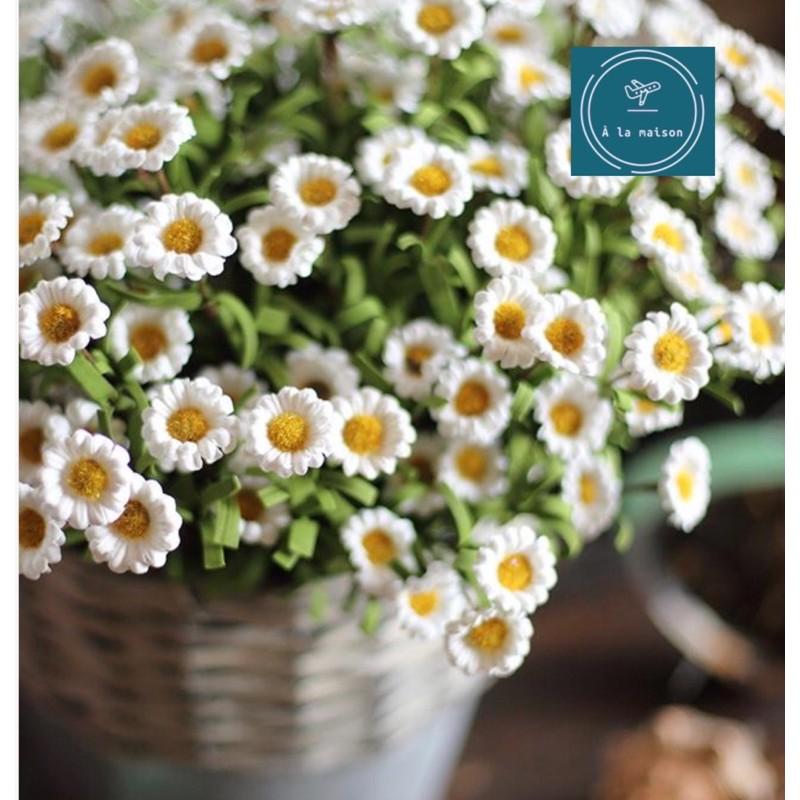 Cành hoa cúc nhí 8 nhánh hoa xinh xắn đáng yêu, hoa decor trang trí chụp hình