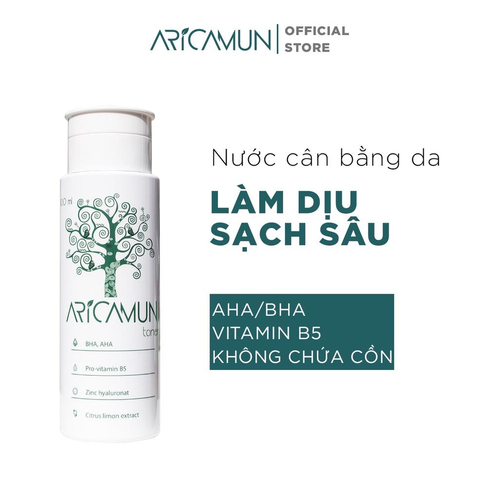 Toner Acid AHA/BHA Aricamun Cấp Ẩm Làm Dịu Và Sạch Sâu Cho Da 100ml