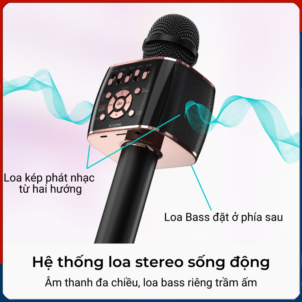 Micro Karaoke kèm loa bluetooth iCore M99-PRO - Hàng chính hãng