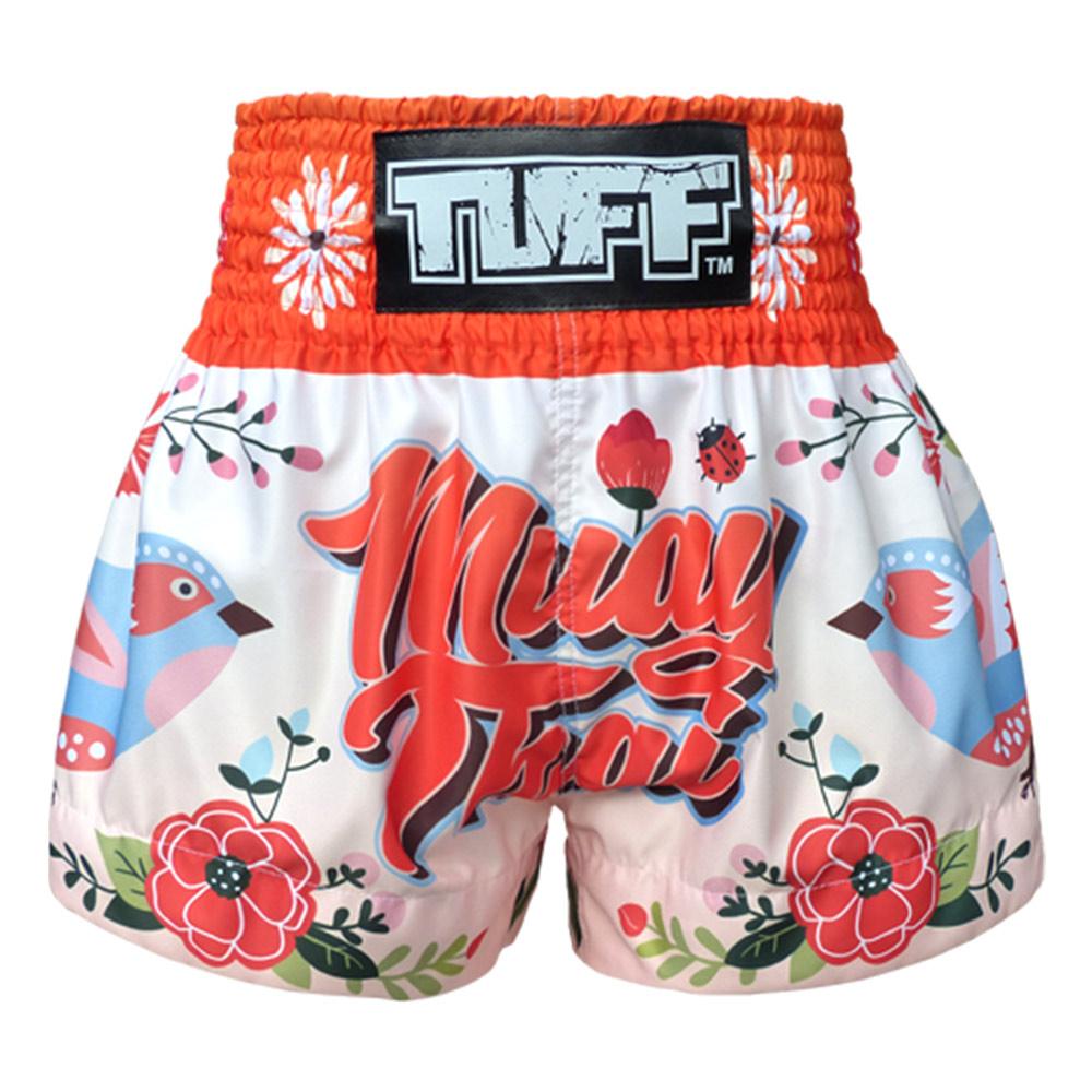 Quần Tuff Muay Thai Orange Pastel Birds Pattern