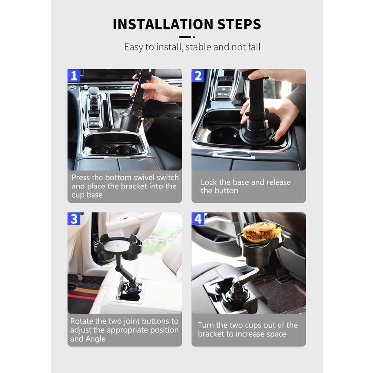 Giá Đỡ Cốc Mở Rộng Bằng ABS Tùy Chỉnh Đa Năng Tiện Dụng Cho Xe Hơi