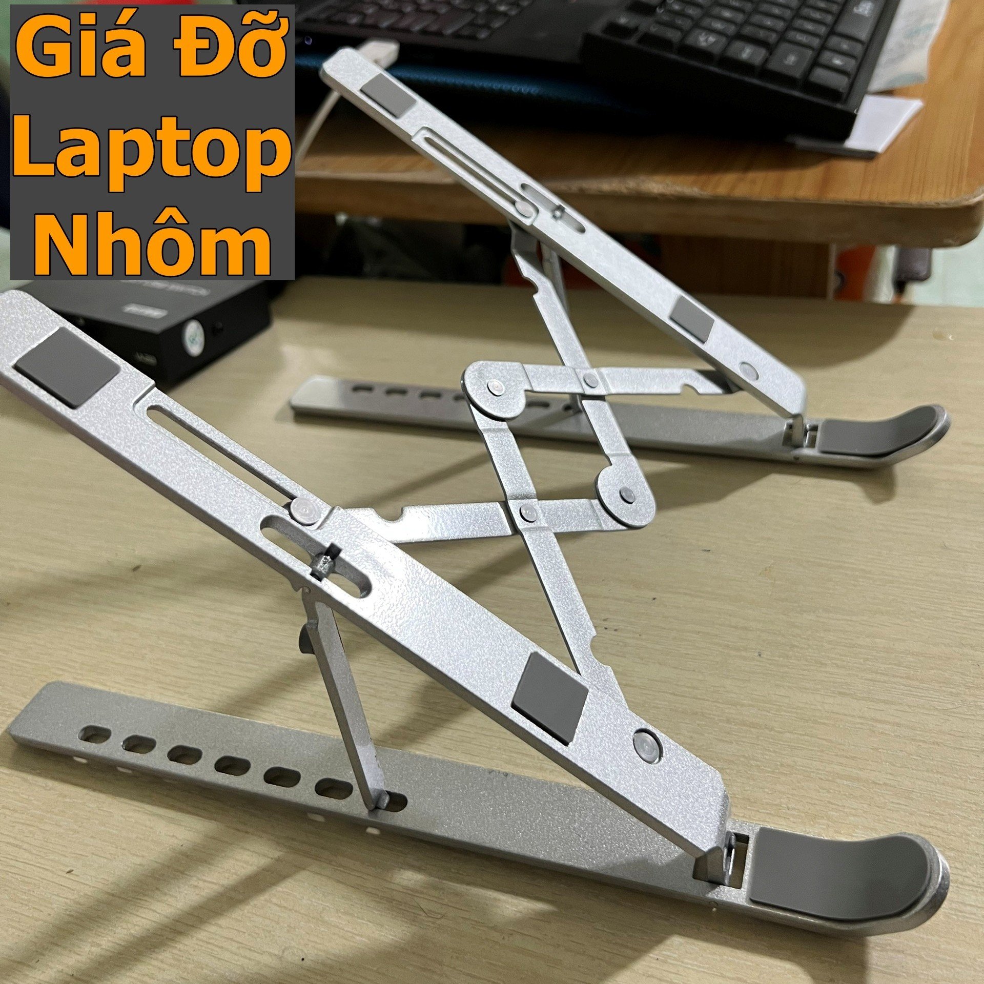 Giá Đỡ Hợp Kim Nhôm Cao Cấp Có Thể Gấp Gọn. 07 Vị Trí Điều Chỉnh Góc Độ.