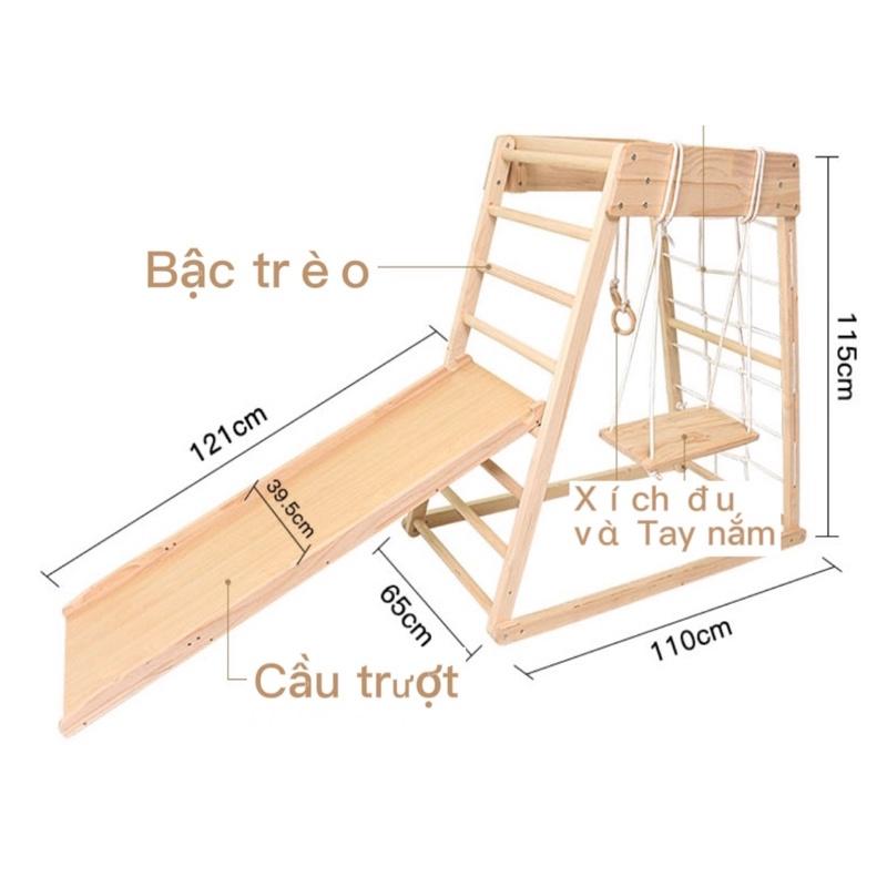 Khung leo gỗ loại đơn cho bé chơi trong nhà - LOẠI ĐƠN