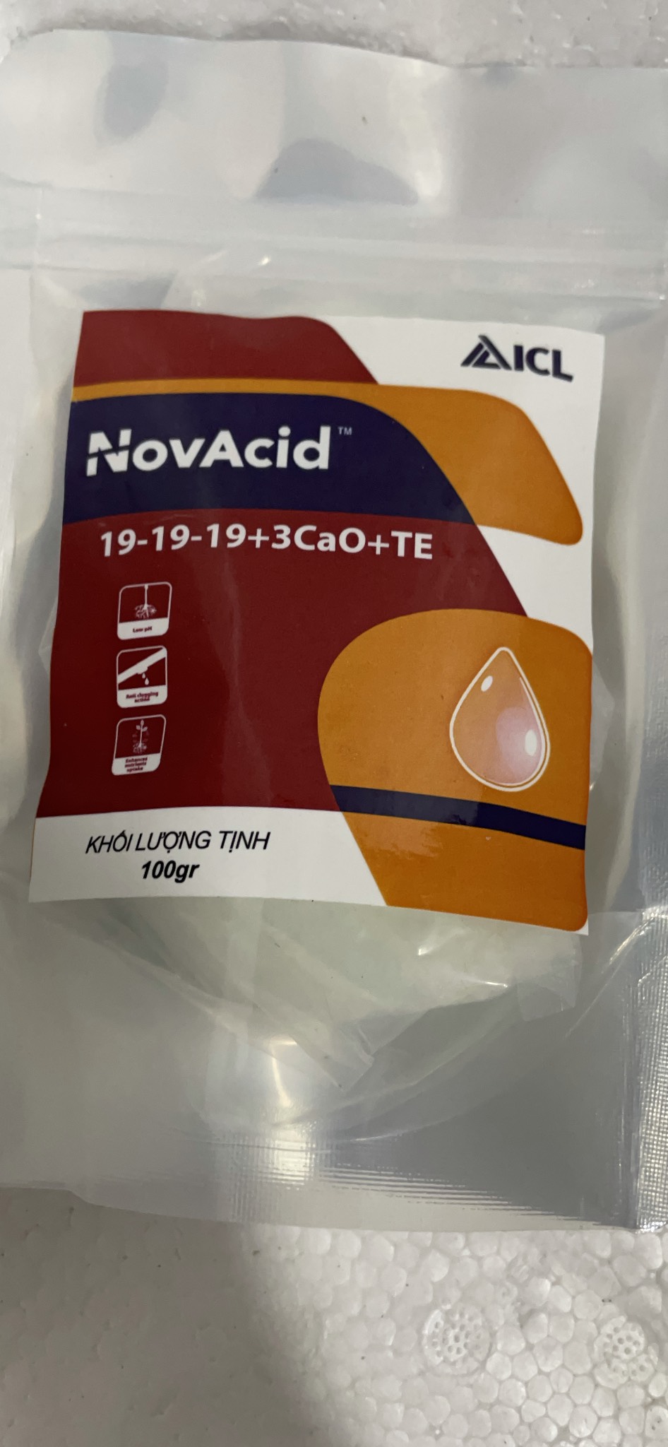 Phân bón gói 100gr ISRAEL NOVACID 22-11-11+6Mgo ,19-19-19 + 3Cao+Te, 13-40-13+TE dùng thủy canh hoặc bón lá