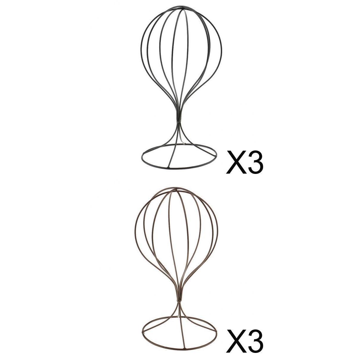 6Pcs Metal Hat Holder Hair Wigs Rack Stand Round Base Tool for Shop Home