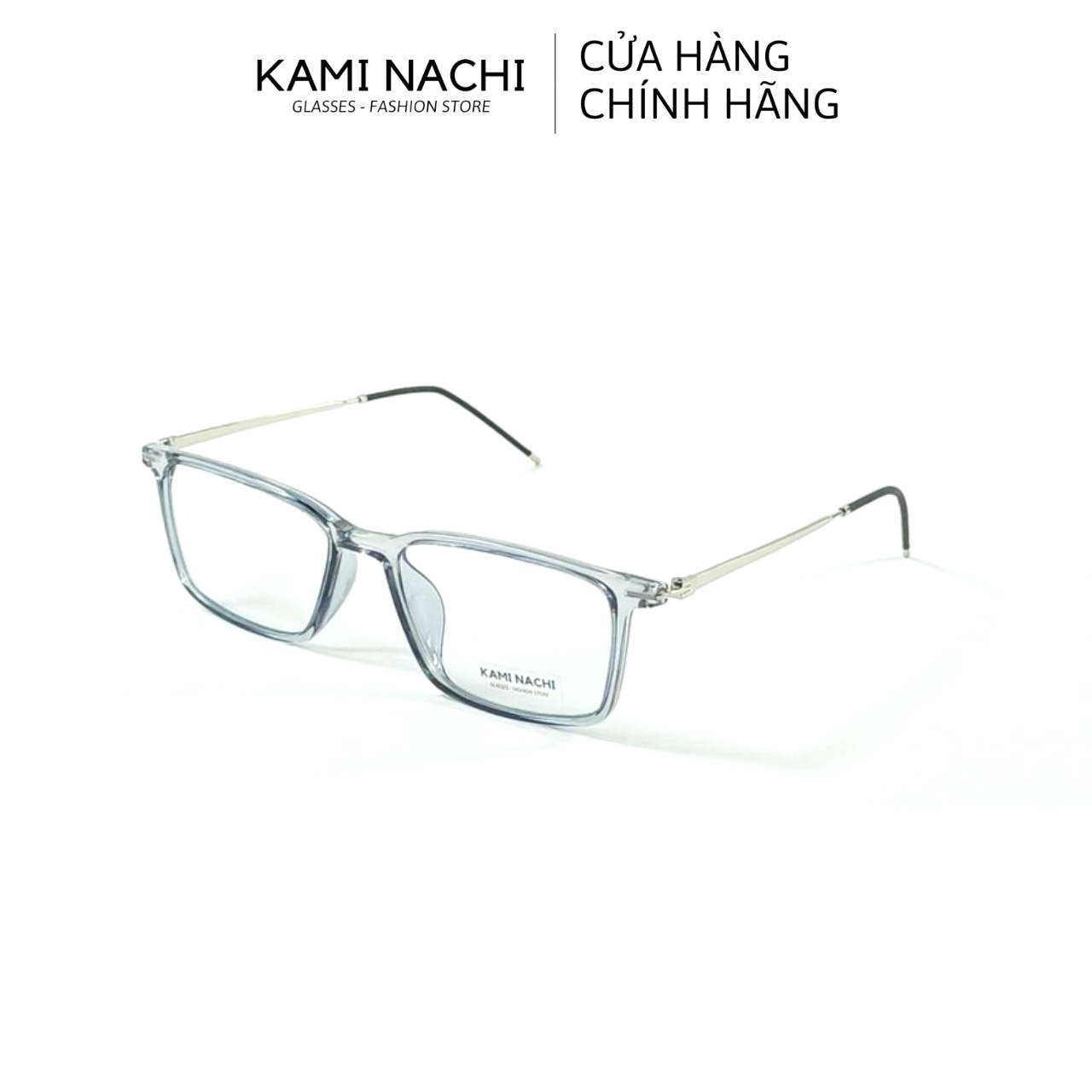 Gọng kính nhựa phối kim loại dáng vuông KAMI NACHI phong cách đơn giản 070197
