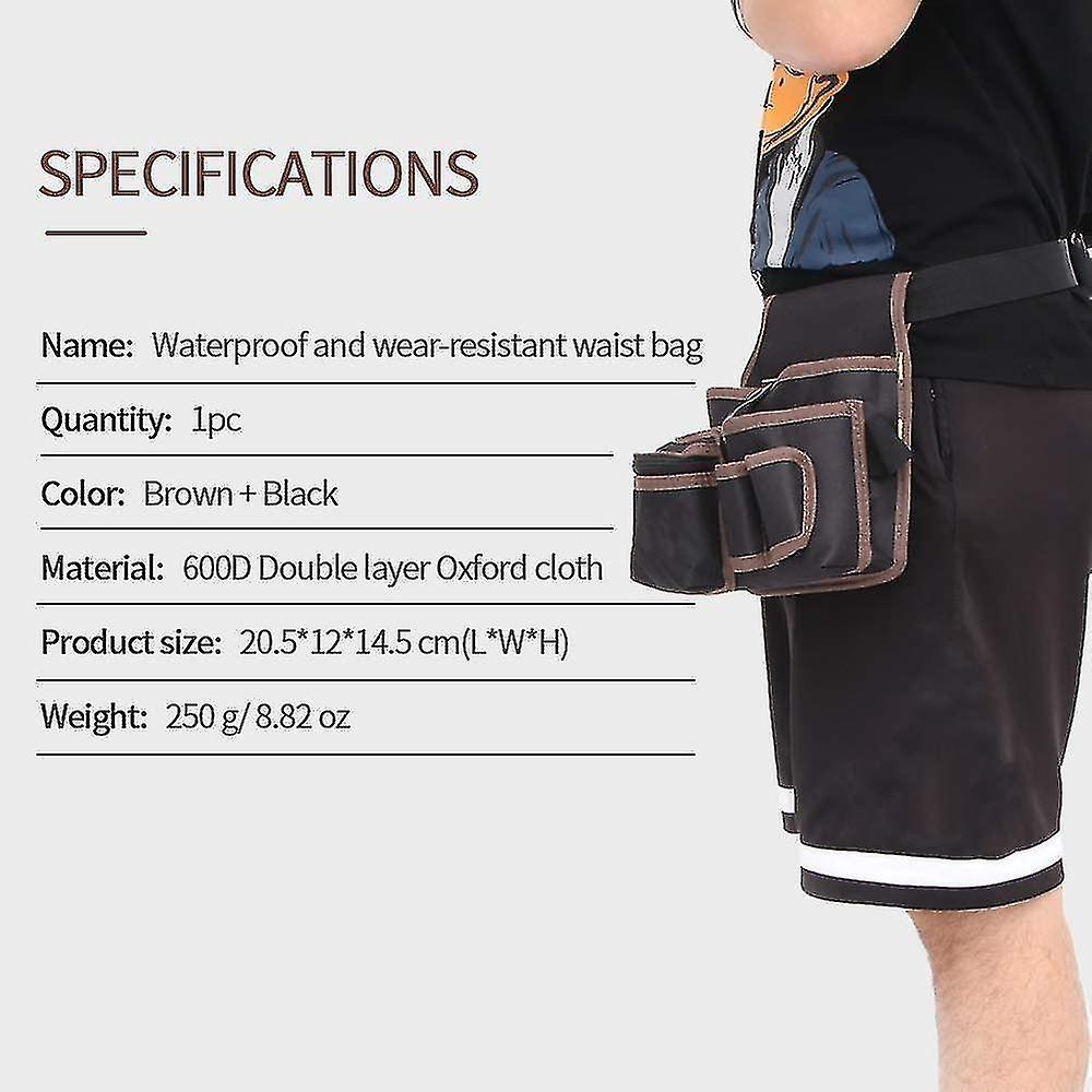 Thắt lưng dụng cụ, túi công cụ, tạp dề dụng cụ với 7 túi công cụ, không thấm nước, chuyên nghiệp