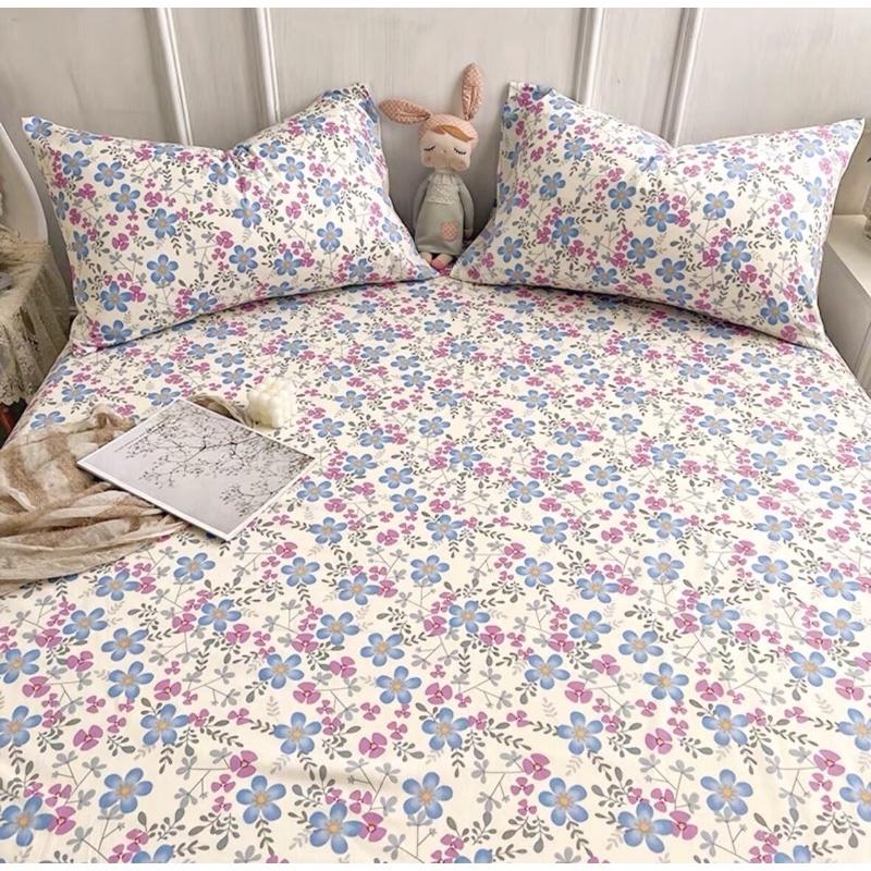 Bộ Ga Gối Cotton Living Hàng Nhập Khẩu Cao Cấp 3 Món Hoa nhí
