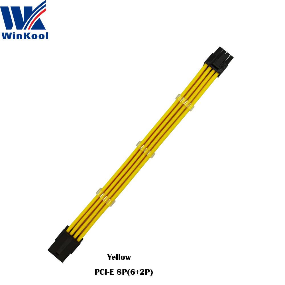 Winkool PCI-E 8PIN 18AWG màu tinh khiết nam sang nữ mở rộng cáp điện sẵn có cáp kết hợp các tùy chọn đa màu