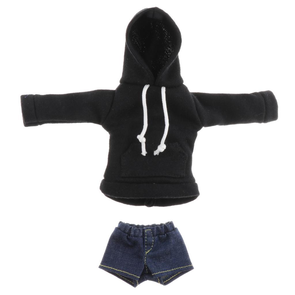2x Doll Pants And Long Sleeve Sweatshirt Doll Outfits for 1/6 Blythe Dolls