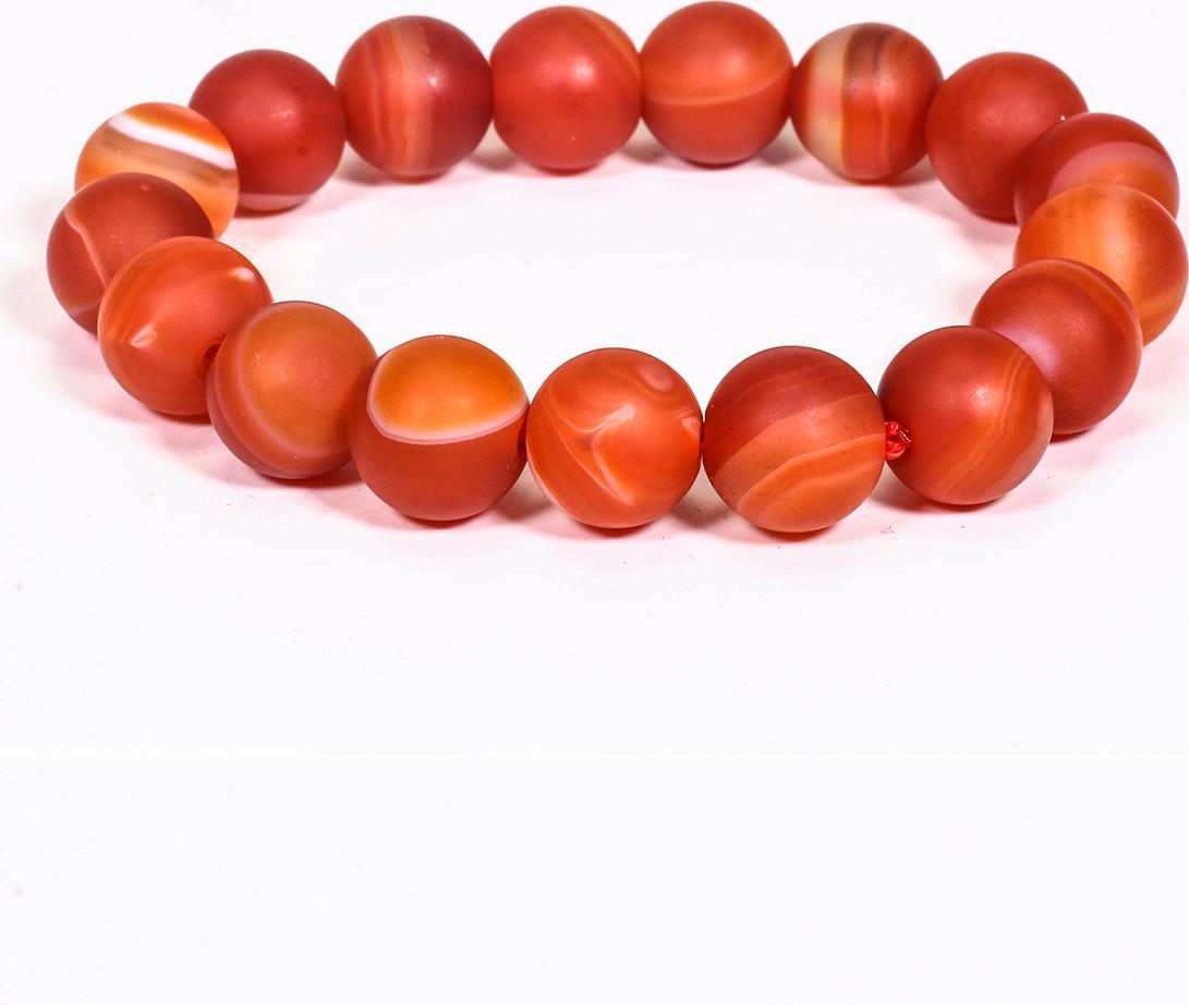 Vòng tay đá mã não đỏ nhám mệnh hỏa, thổ - Ngọc Quý Gemstones