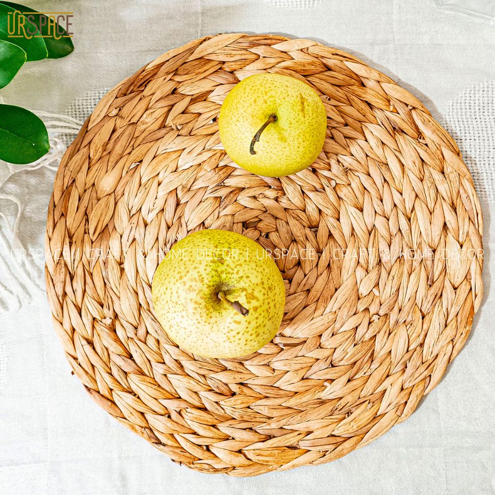 Tấm lót lục bình đa năng UrSpace trang trí decor bàn ăn D25 cm/ ROUND HYACINTH PLACE MAT