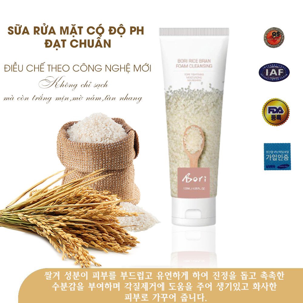 Sữa Rửa Mặt Gạo-Bori Rice Bran Foam Cleansing
