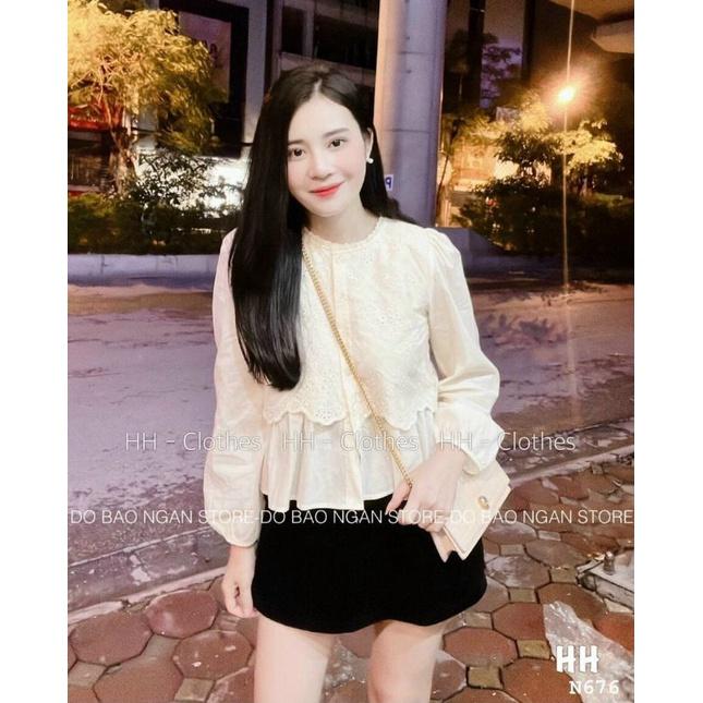 Áo sơmi nữ dáng babydoll trẻ trung 2 lớp_Sơmi xinh