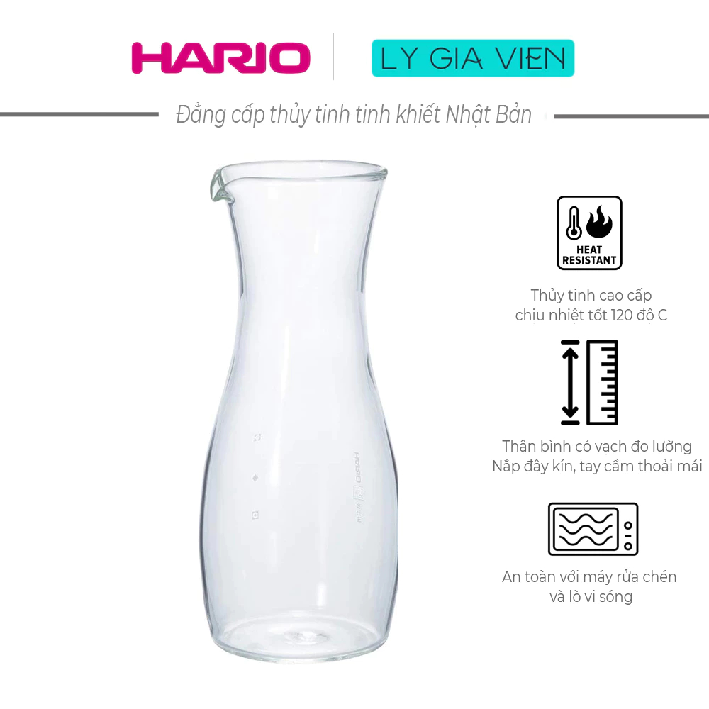 Bình Nước Thủy Tinh Giữ Nhiệt Hario Heatproof Decanter 300ml