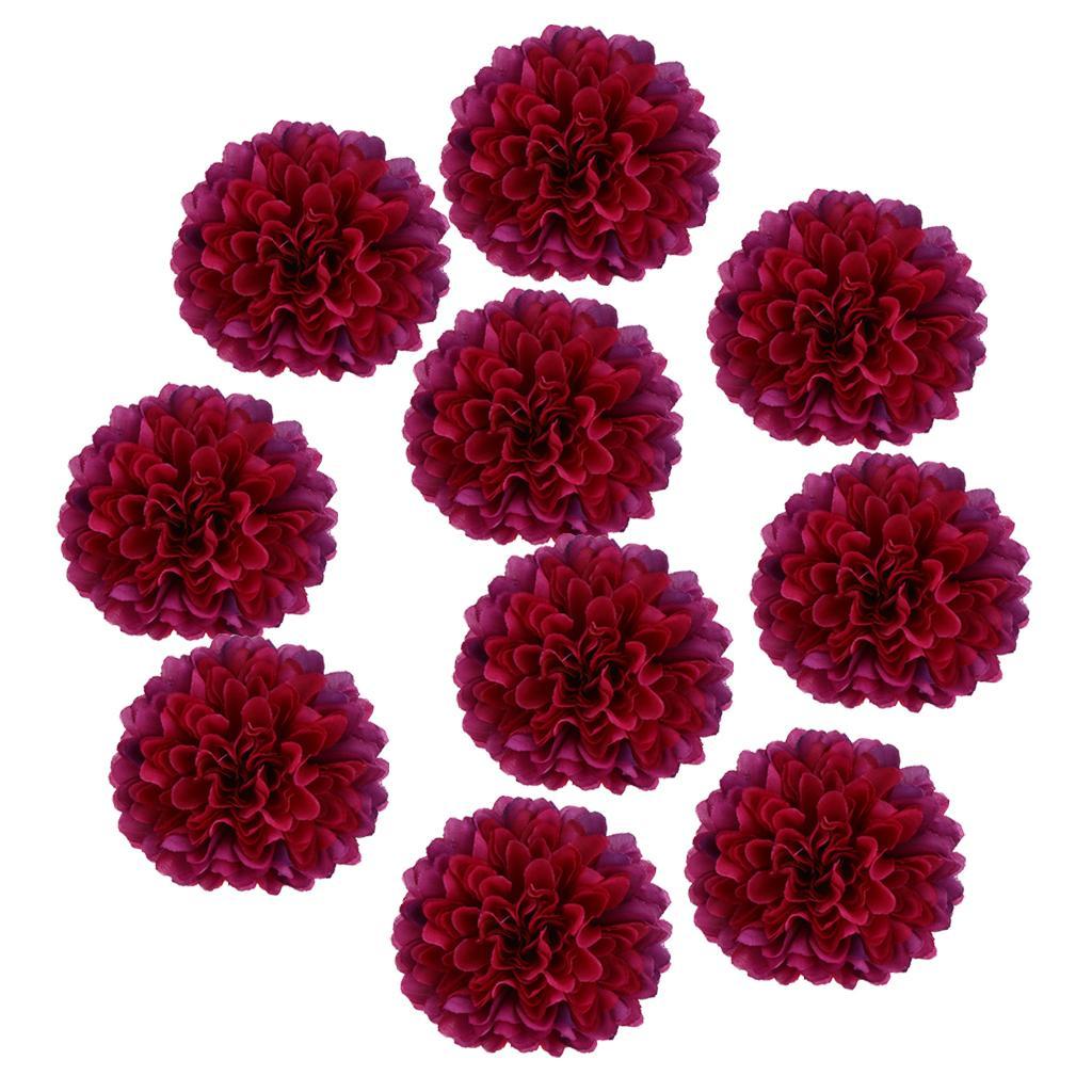 2X 10pcs Artificial Silk Chrysanthemum Flower Heads Bouquet Wedding Decor
