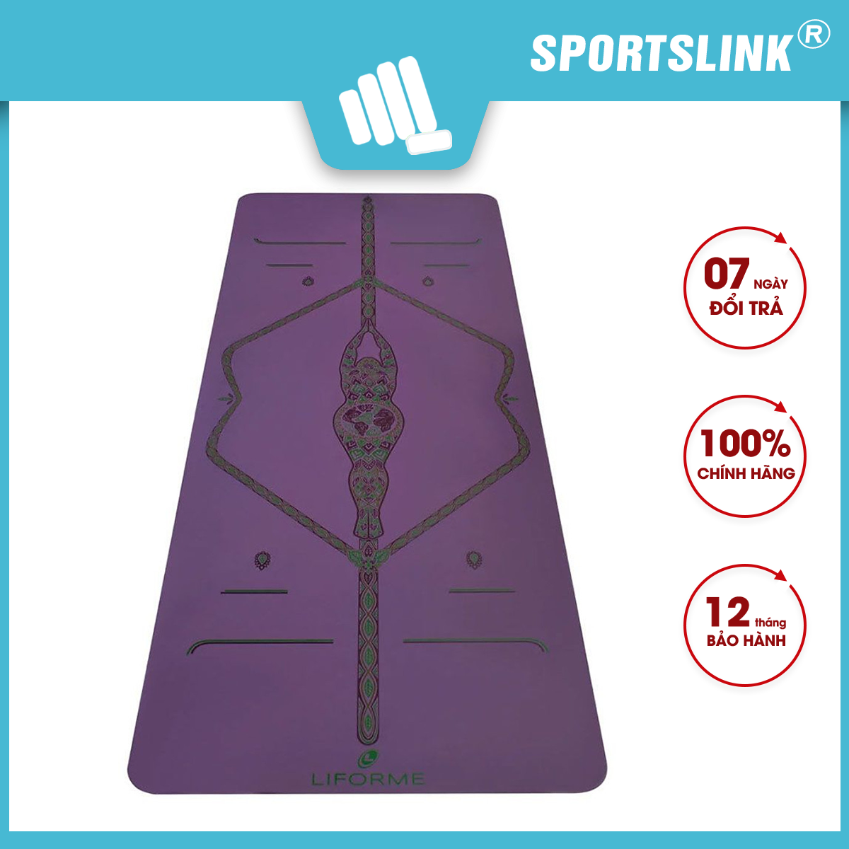 Thảm yoga định tuyến PU Sportslink Liforme Mother Earth 4.2mm