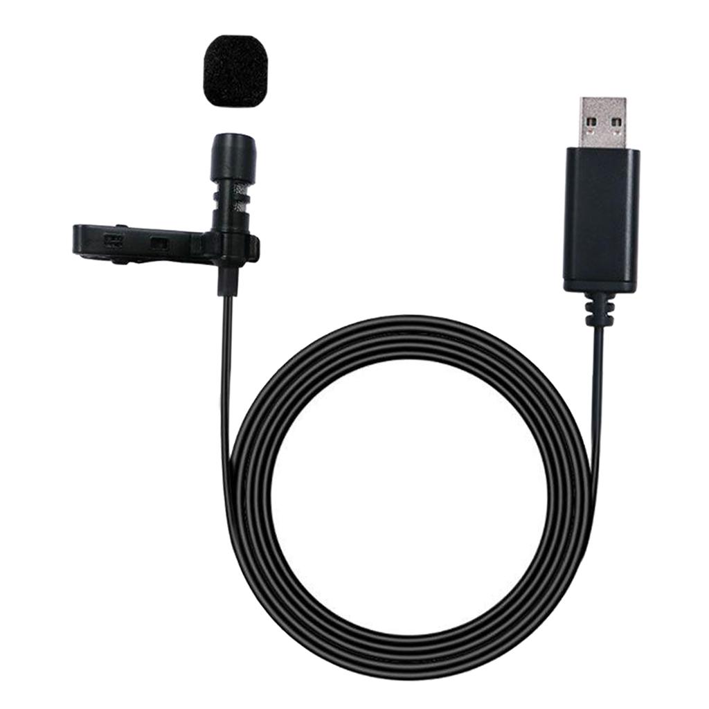 USB External Microphone W/ Collar Clip Mic & Cable for Smartphone Laptop PC
