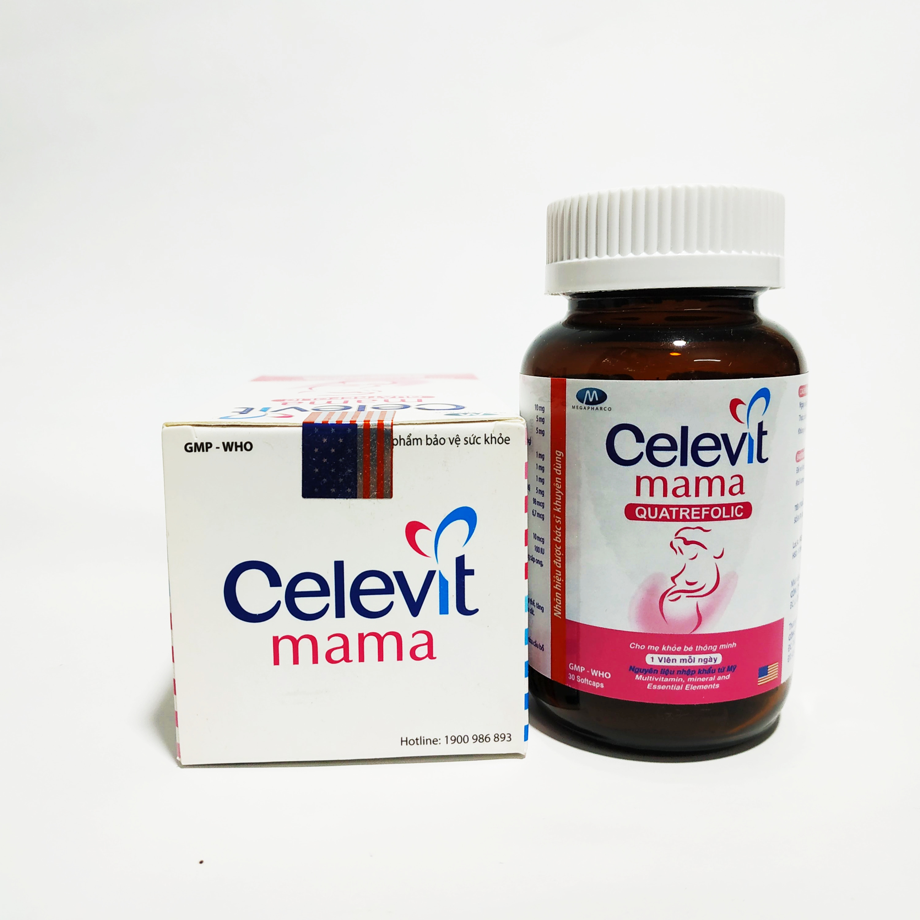Viên Bổ Sắt Tổng Hợp Celevit Mama - Bổ Sung Dưỡng Chất Cho Mẹ Bầu - Trước Sinh - Sau Sinh - Đang Cho Con Bú - Lọ 30 Viên