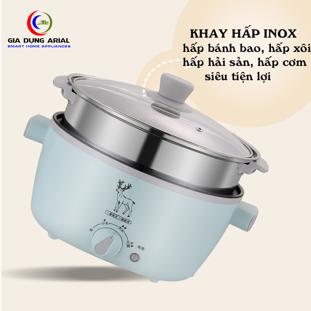 Nồi Lẩu Điện Mini Đa Năng Có Chống Dính NL-09 Công Suất Đến 1000W Thích Hợp Cho Gia Đình