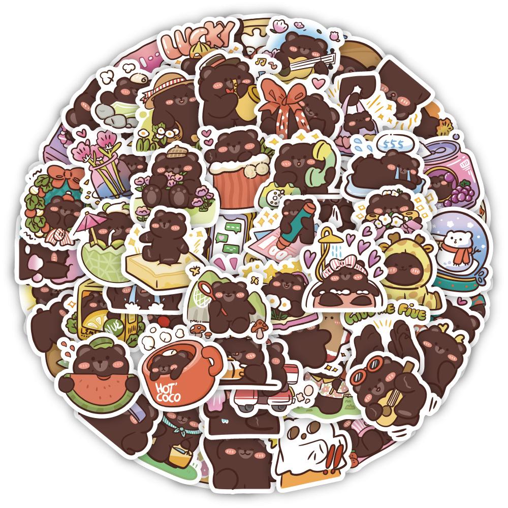 Sticker GẤU MẬP phong cách hàn quốc hoạt hình cute trang trí mũ bảo hiểm,guitar,ukulele,điện thoại,sổ tay,laptop-mẫu S90