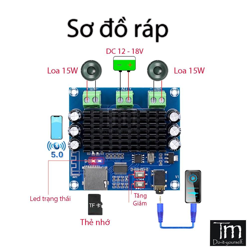 Mạch Khuếch Đại Âm Thanh Bluetooth 5.0 Khuếch Đại Class D 2*15W (XH-A272)