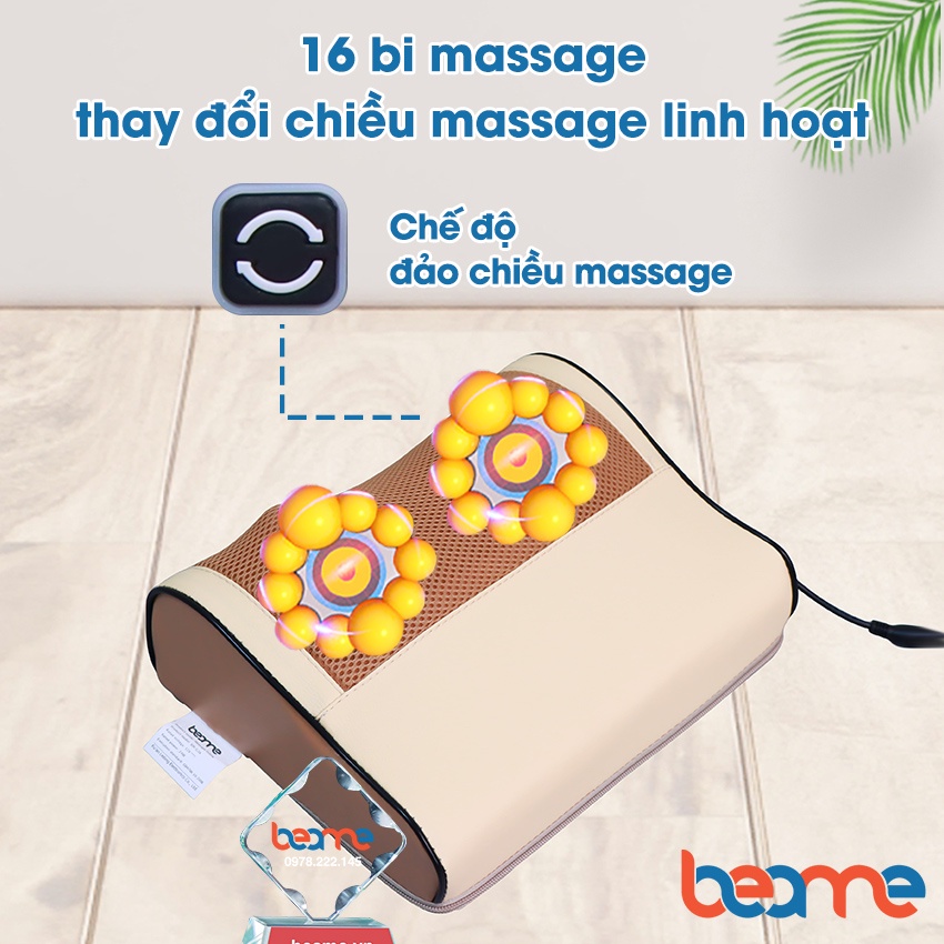 Gối Massage Hồng Ngoại Đa Năng - Chuyên Sâu Cho Cổ, Vai Gáy, Lưng Dưới, Đùi, Chân - Sử Dụng Tại Nhà, Văn Phòng, Trên Ô Tô - Máy Mát xa Toàn Thân Nhiệt Hồng Ngoại