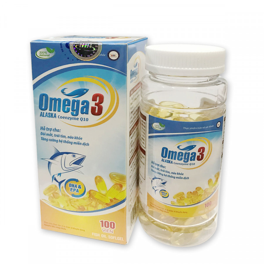 Thực phẩm chức năng: Viên uống bổ sung omega 3 Coenzym Q 10 (100 Viên)