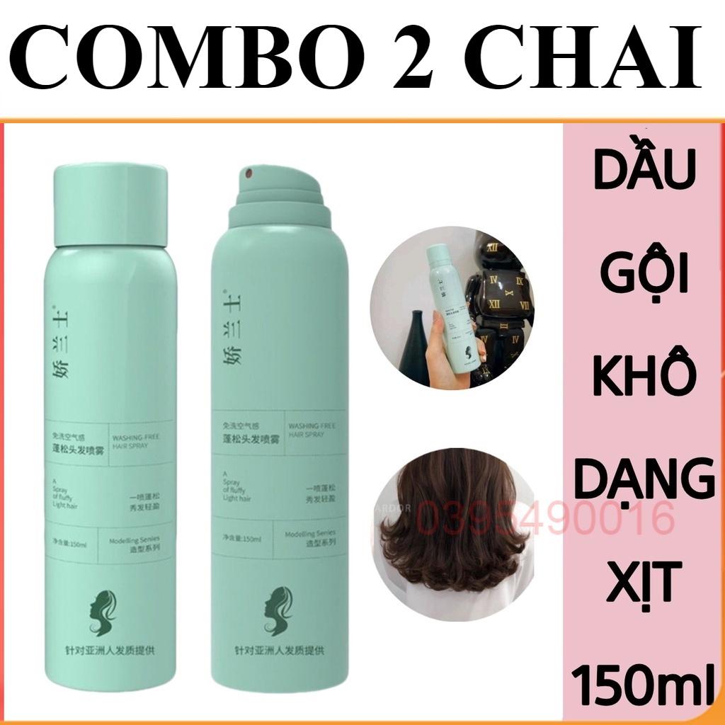 Combo 2 Chai Xịt Gội Đầu Khô 3 Tầng Hương Thơm Giúp Tóc Khô Ráo, Bồng Bềnh Kéo Dài 8 Tiếng