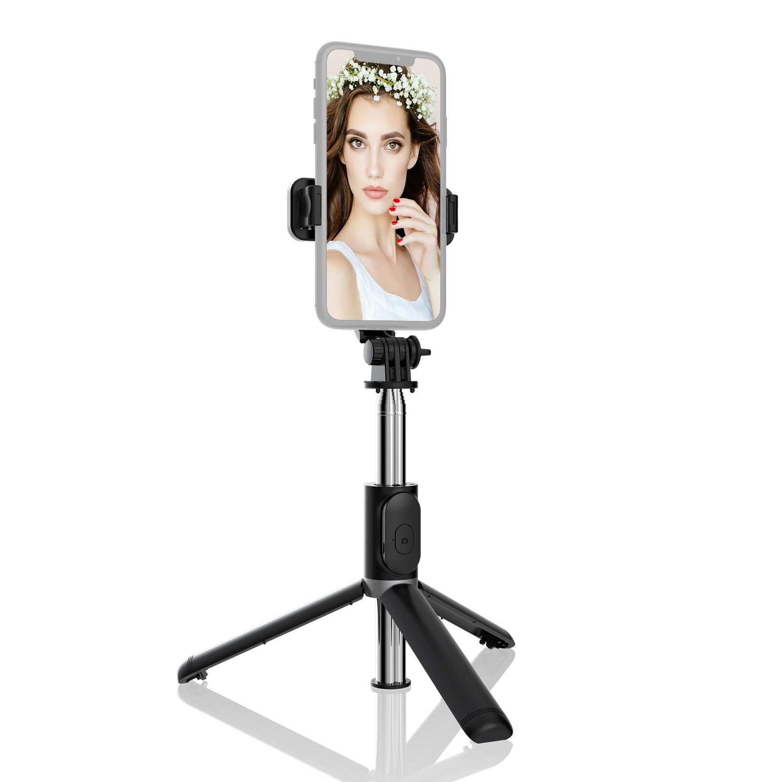 Multifunctional Wireless BT Selfie Stick Portable Extendable Tripod Stand with 103cm Max. Length Remote Control for Vlog