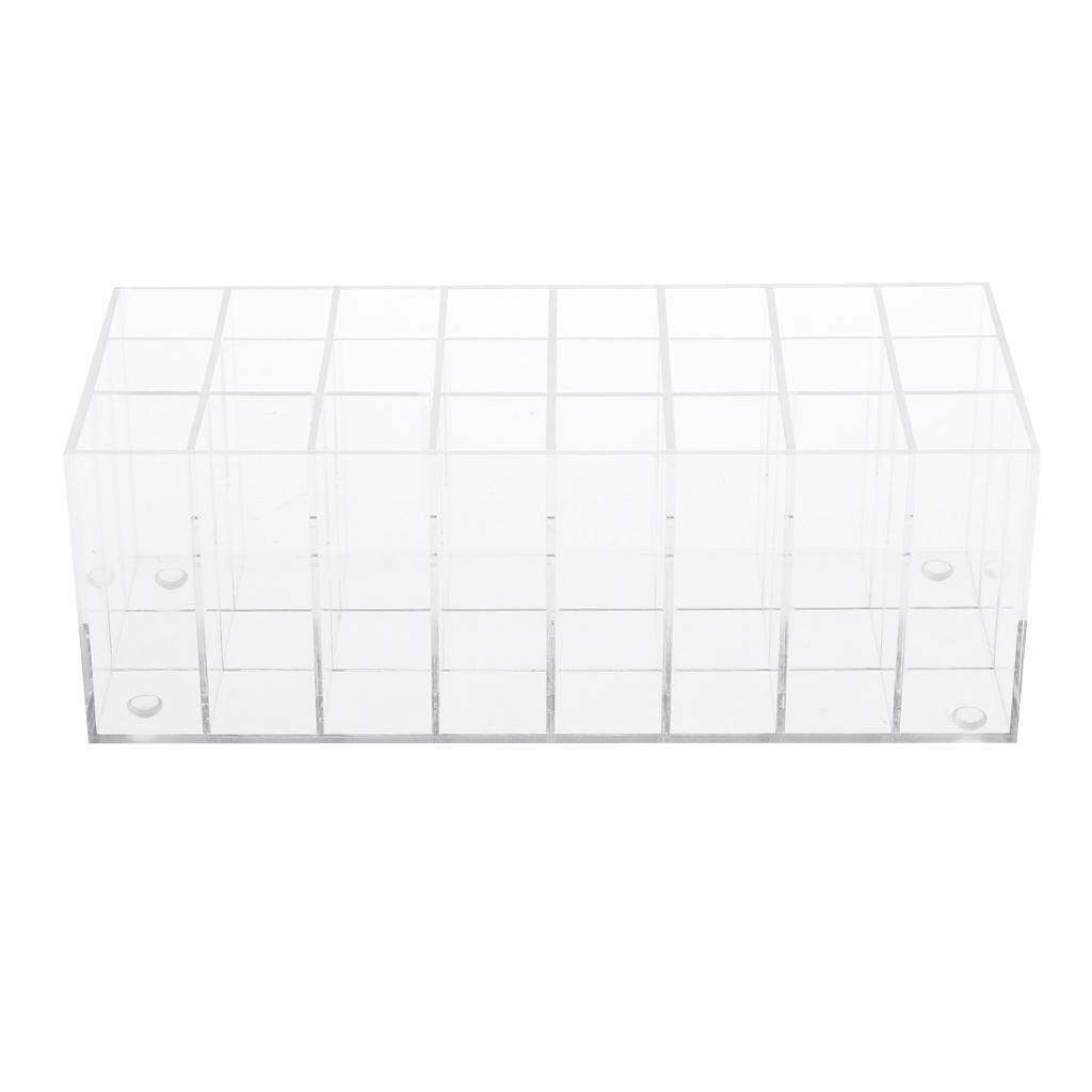 2x Lipstick Holder Lip Gloss Display Stand 24 Grids Acrylic Makeup Organizer