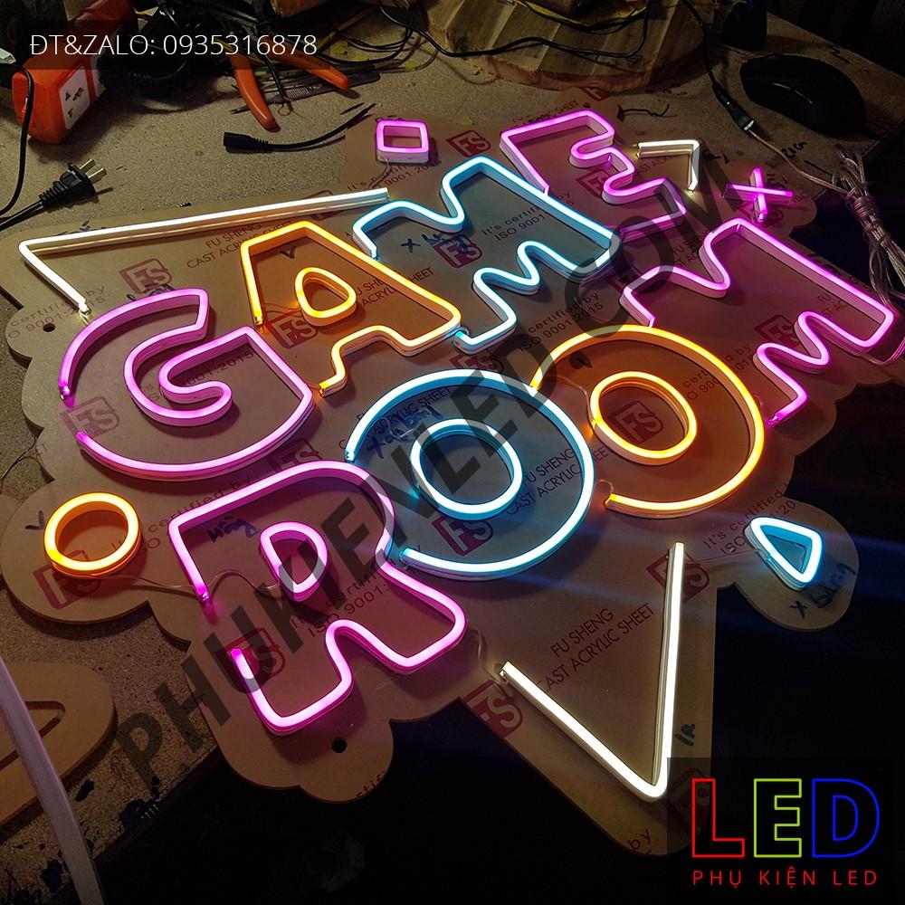 Đèn Led Neon Chữ GAME ROOM Nhiều Màu - GAME ROOM LED Neon Sign, Đèn Led Neon Game Trang Trí Phòng Game