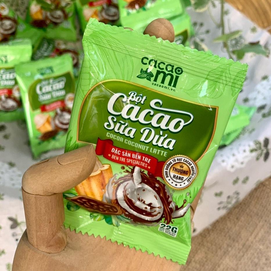 Bột cacao sữa dừa CacaoMi - Chuyên pha chế trà sữa, thức uống socola đậm đà ca cao thơm ngon vị dừa Bến Tre gói tiện lợi