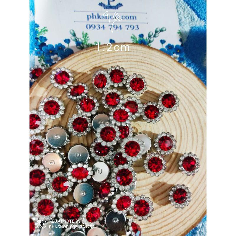 Hạt đá pha lê nguyên liệu oản handmade 1.2cm