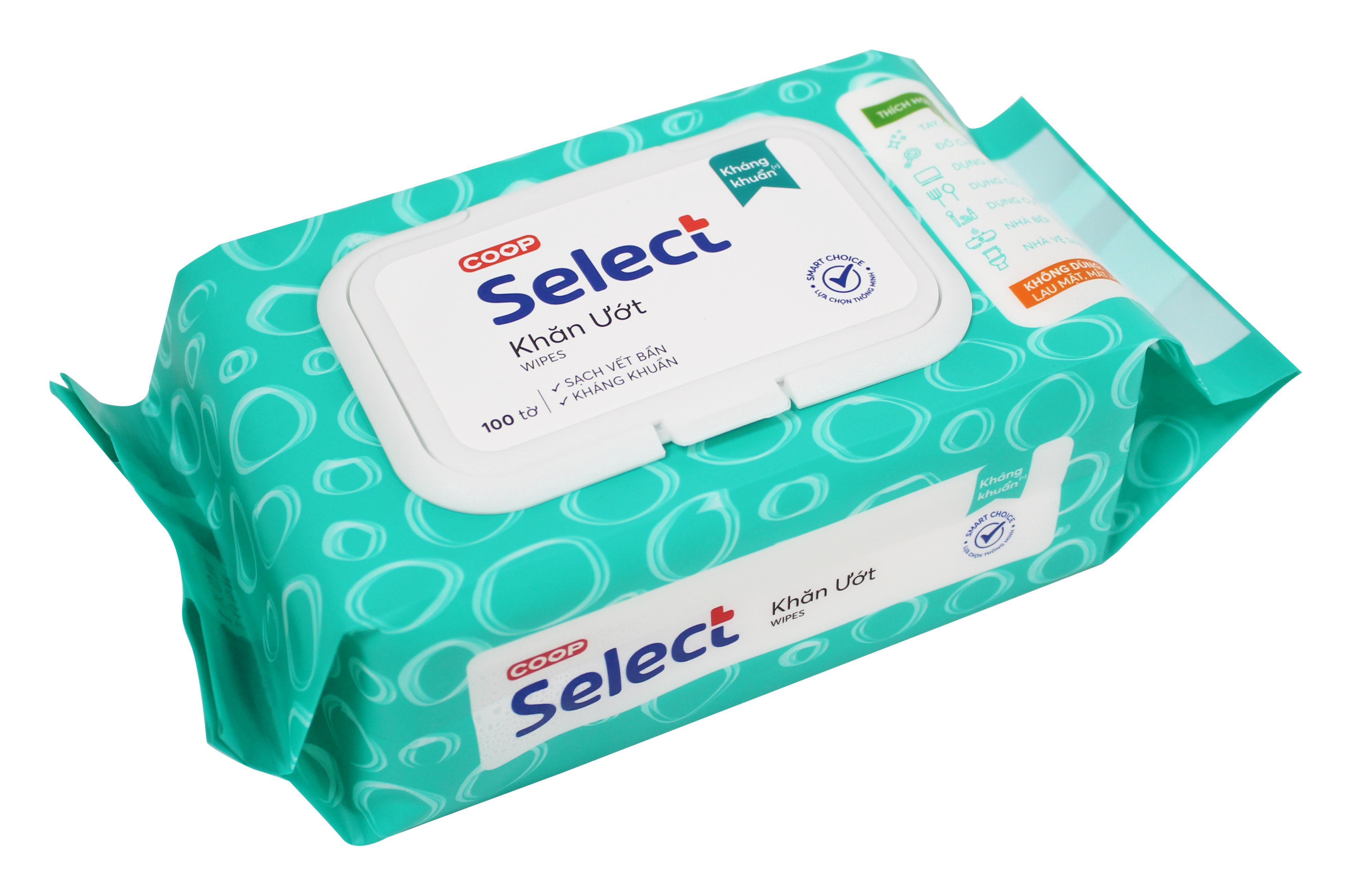 Khăn ướt kháng khuẩn Co.op Select 100 miếng - 3493892