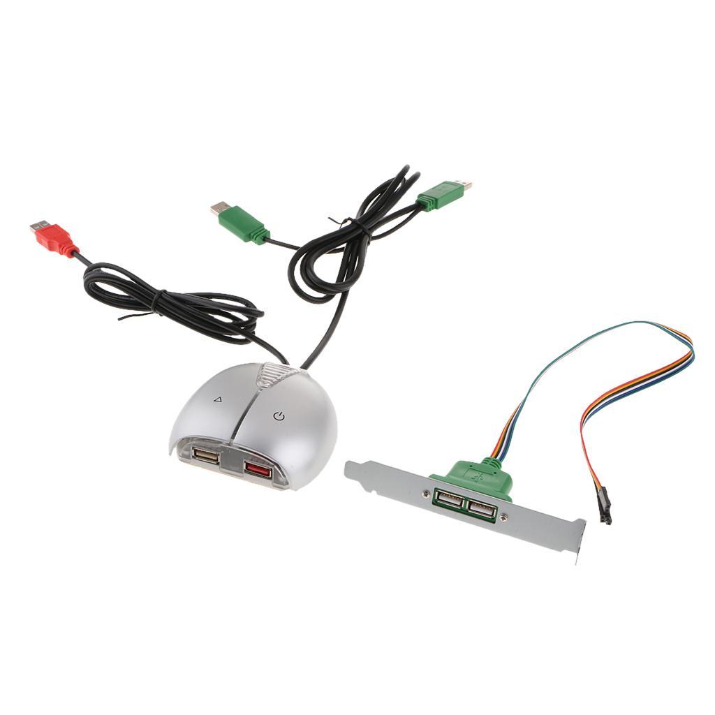 Desktop Computers Case Power Supply Reset HDD Button Switch + Dual USB Port