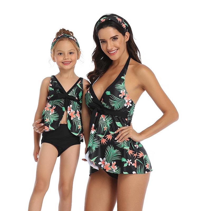 Mẹ Áo Tắm Trẻ Em Năm 2021 Họ Phù Hợp Với Đồ Bơi Mẹ Con Gái Bikini Áo Tắm Brachwear Quần Áo Trang Phục Mùa Hè Áo Bơi
