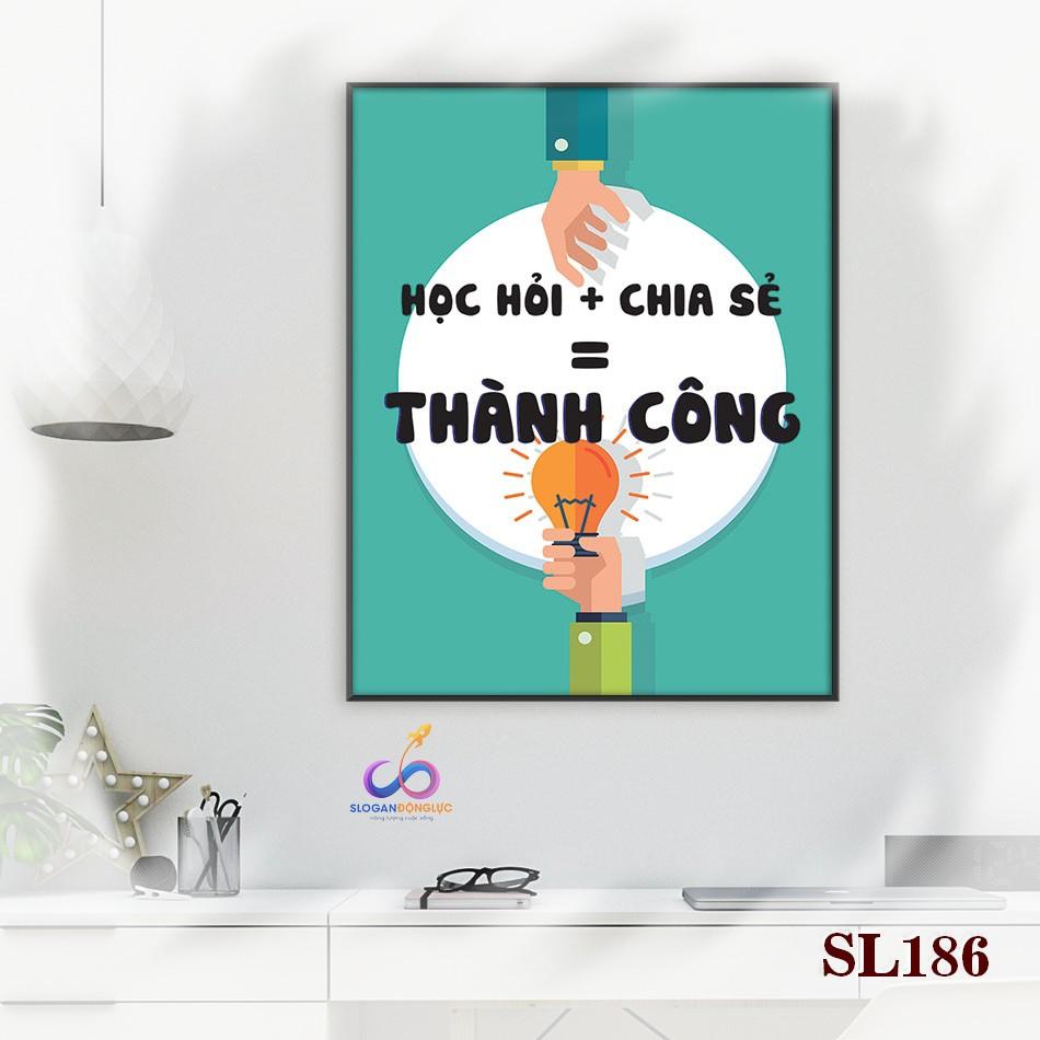 Tranh động lực trang trí văn phòng kích thước 30x40cm - khung viền sang trọng - SL181-195