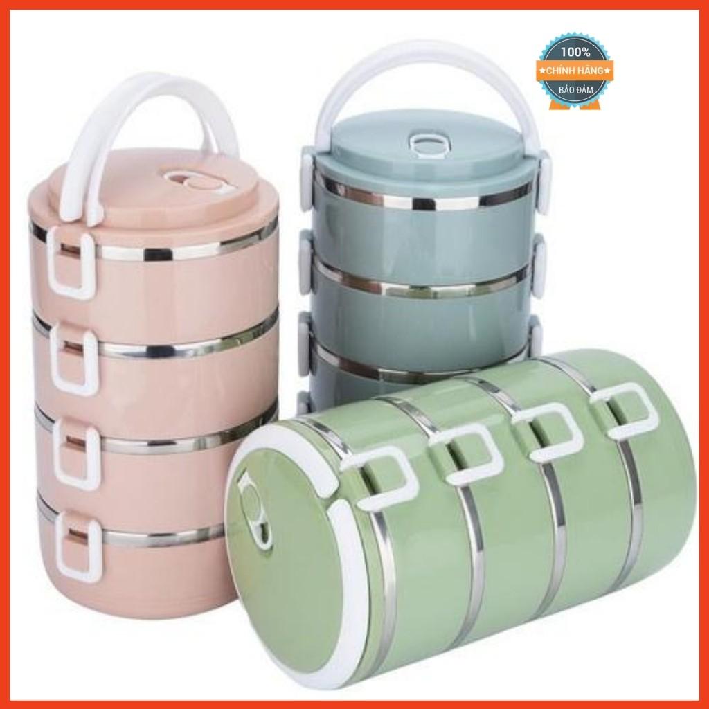 Hộp đựng cơm, Hộp đựng thực phẩm, Cặp lồng cơm giữ nhiệt Lúa Mạch Ruột Inox Chất Lượng Số 1 4 tầng