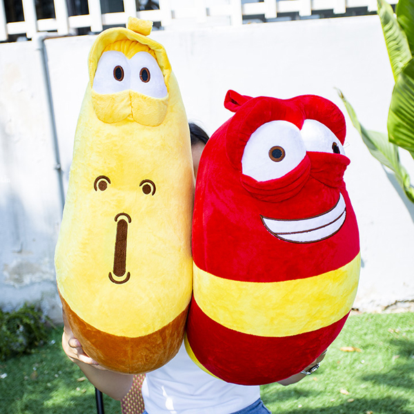 Gấu Bông Sâu Larva Tinh Nghịch Size 50Cm Đến 60Cm (Tặng 1 Móc Khóa Dây Da Pu Đính Đá Lấp Lánh)