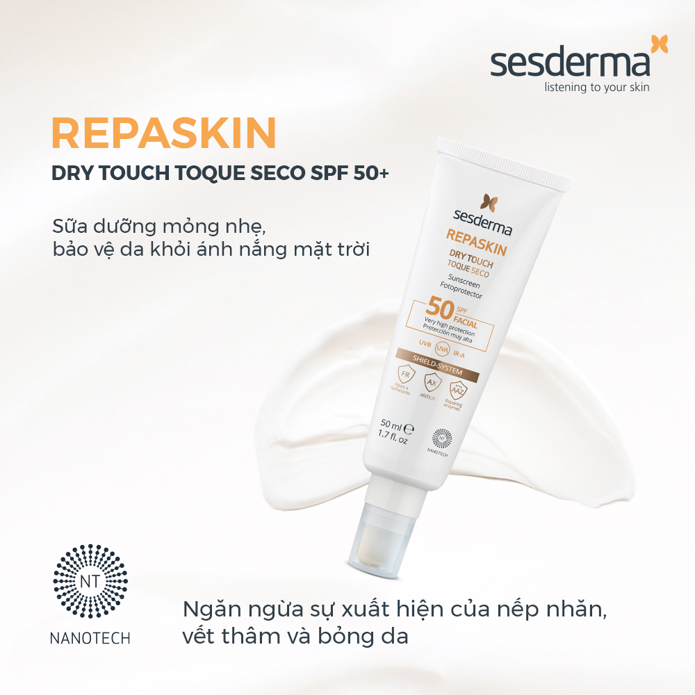 Kem chống nắng kiềm dầu Sesderma Repaskin Dry Touch SPF50 50ml