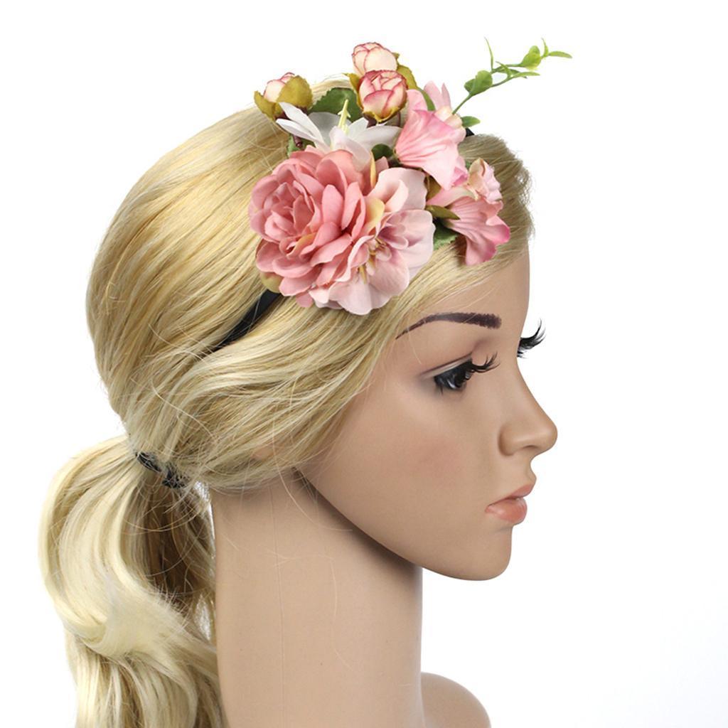 Princess Boho Flower Leaf Crown Headband Wedding Bridal Hairband Women Hair Accessory
