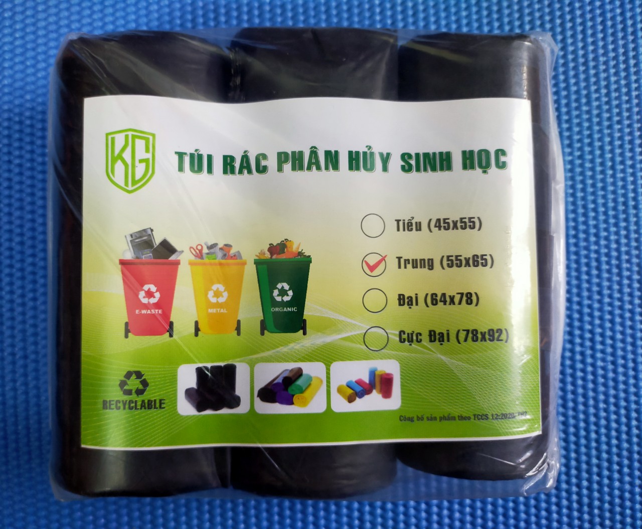 Set 156 cái ( 2 kí ) Túi Rác Cuộn PHÂN HỦY SINH HỌC - Màu Đen - Size Trung 55 * 65 CM - Kiều Gia