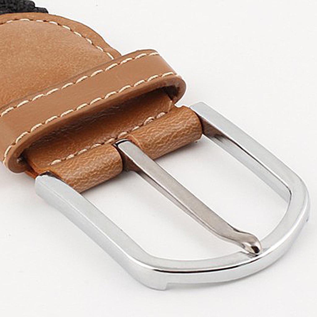 Men Women Casual Woven Canvas Belt Webbing Belt Travel Waistband Red