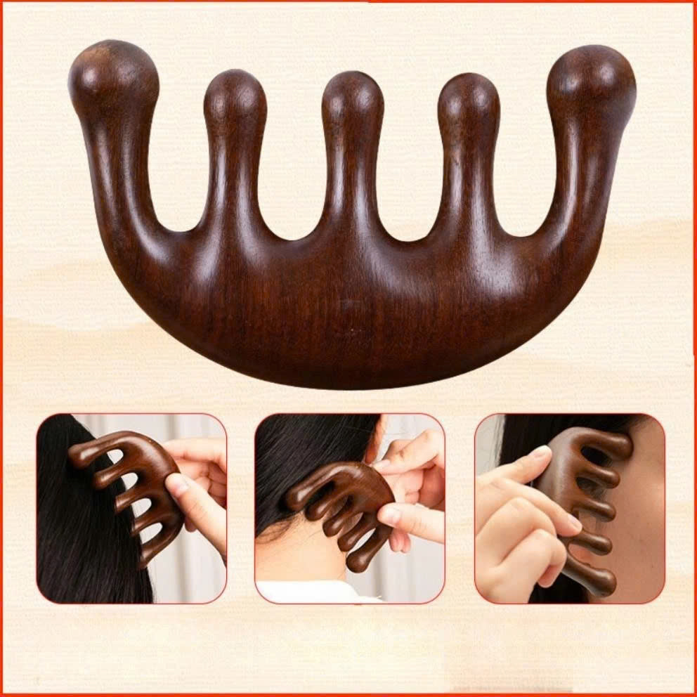 Lược Gỗ Thơm Mát Xa Da Đầu Răng Thưa Thư Giãn Giải Tỏa Áp Lực Độc Đáo Hàng Chính Hãng LƯỢC BĂNG ĐÔ