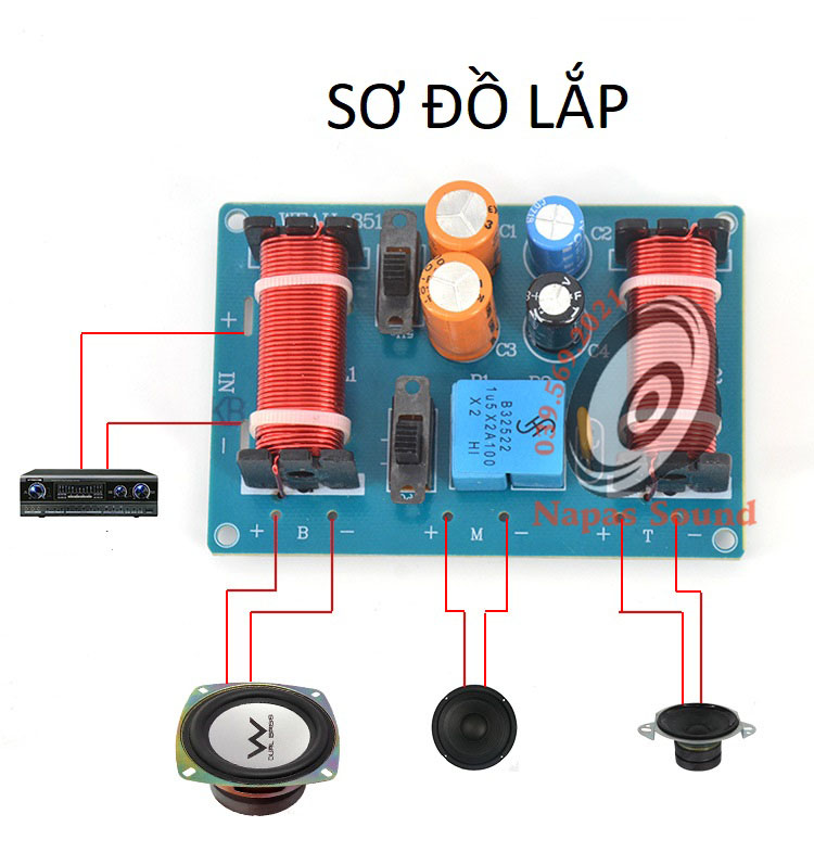 GIÁ 1 MẠCH - PHÂN TẦN 3 ĐƯỜNG TIẾNG ĐA NẮNG WEAH351 - LẮP LOA GIA ĐÌNH 1 BASS 1 MID 1 TRÉP - PHÂN TẦN 3 LOA