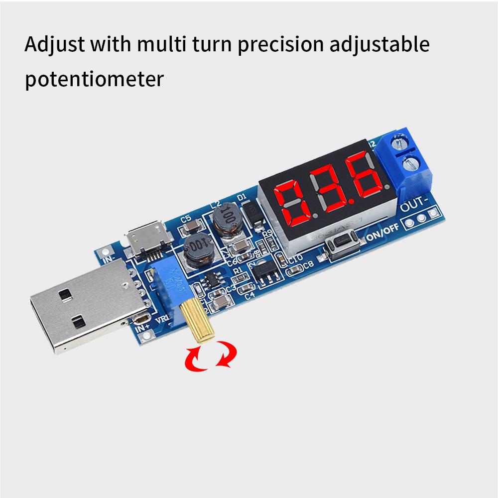 Tishric Boost Buck Converter usb Bước lên/xuống USB DC 5V đến 3,3V/12V USB Boost Nguồn cung cấp nguồn có thể điều chỉnh ra DC 1.2V-24V