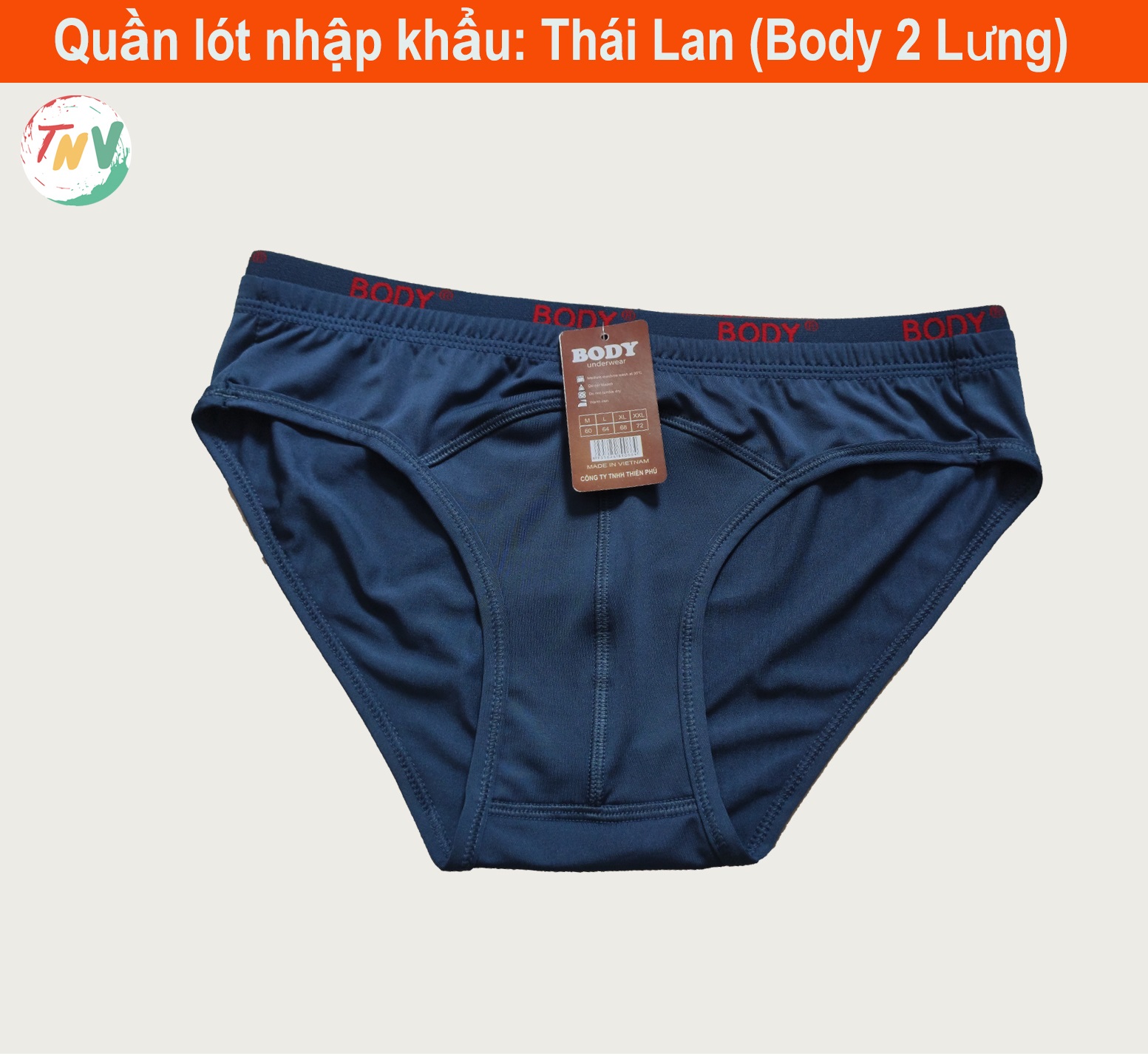 Combo 5 quần lót Nam Thái Lan (Body 2 Lưng)