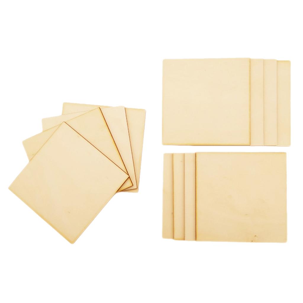 12 Pieces 8cm Wooden Square Shape Ply Blank Craft Squares Wooden Shapes DIY