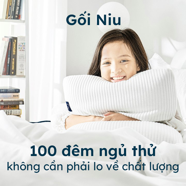 Combo 2 Gối Niu Ru9 Công Nghệ Đột Phá Graphene Foam - 40x60 cm - Giúp Nâng Đỡ Đốt Sống Cổ, Chống Đau Vai Gáy, Siêu Êm Ái